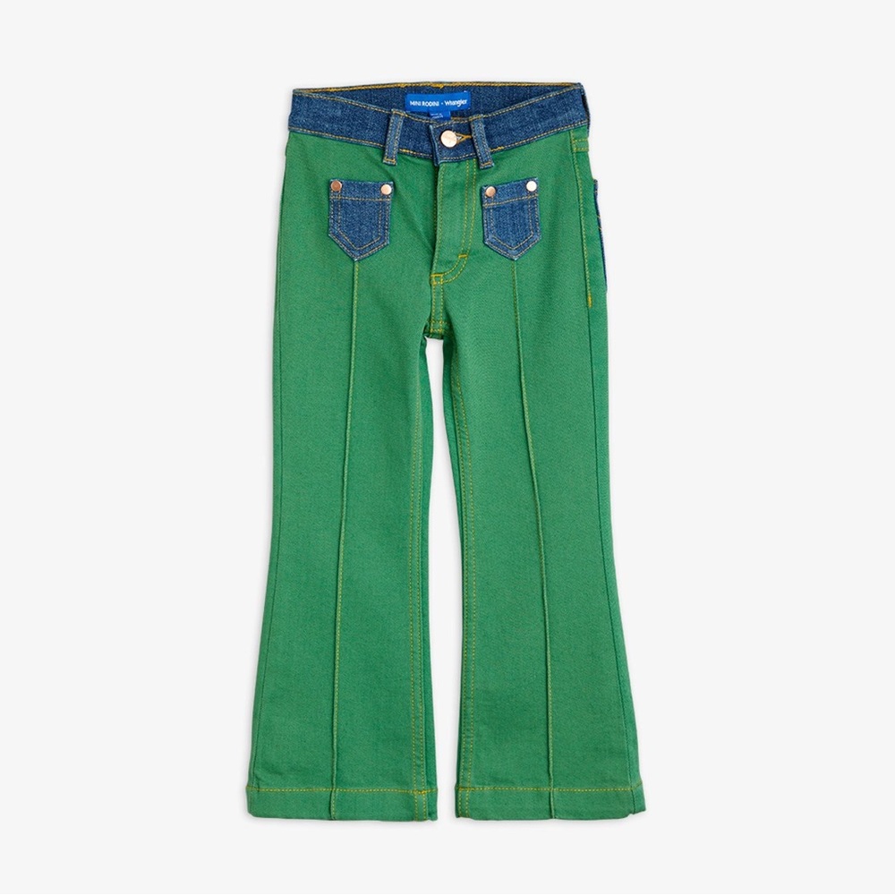 MINI RODINI X WRANGLER FLARED JEANS (GREEN)